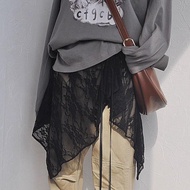2025 Irregular new lace temperament gauze skirt bu 2025不规则新款蕾丝气质纱裙屁帘百搭绑带设计围裙半身裙260521FF