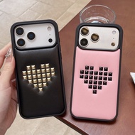 3D embossed checkered love business phone case for iPhone 18 17 16 15 Pro Max 18pro 18promax 17p 16p