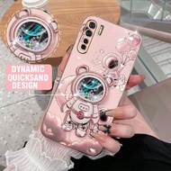 Casing oppo reno 3 reno 3 pro Phone Case Electroplating Astronaut Pattern Soft Case With Holder