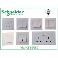 SCHNEIDER VIVACE 13A SWITCH SOCKET/ 15A SWITCH SOCKET, WATER/HEATER, DOORBELL & UNIVERSAL SWITCH