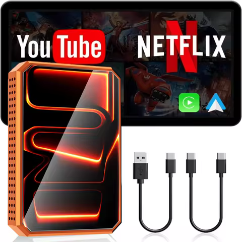 3-in-1 Wireless CarPlay Multimedia Box - Stream Netflix, YouTube & TikTok, USB Media Support, Plug &