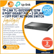 TP-LINK Tplink 8 Port Gigabit IP Network POE Switch 8 POE 2 100/1000m Uplink 1 SFP TL-SG1210MPE