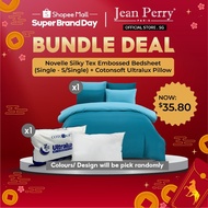 (Super Brand Day Bundle Deal 012) Novelle Silky Tex Embossed Bedsheet Set with CotonSoft Ultralux Pi