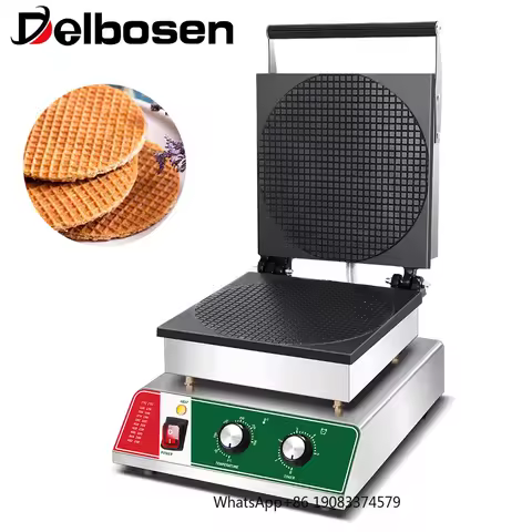 Hot Syrup Waffle Maker NonStick Holland Stroopwafels Making Machine Commercial Electric Baking Equip