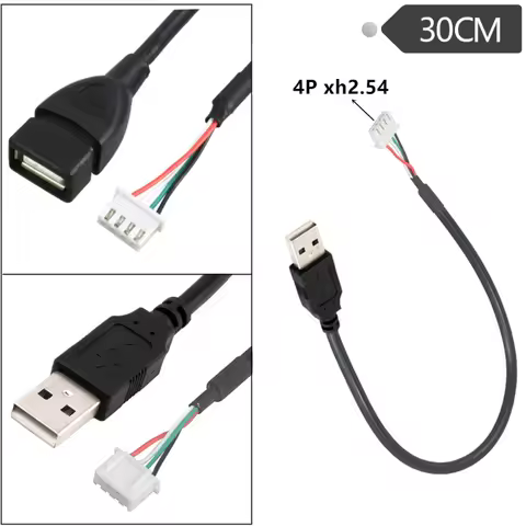 Usb Female To 2.54 Pitch 4pin Xh2.54 Adapter Cable Cord Usb Male To 4p Xh2.54 Line Wire Connector Xh