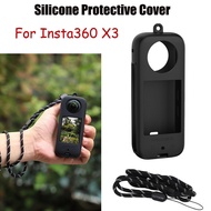 For Insta360 X3 Silicone Lens Screen Protective Cover Scratchproof Panoramic Camera Case Lanyard Accessories for Insta360 ONE X3