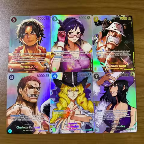 6pcs DIY One Piece EB04 Bartholomew Kuma CHARACTER Character Card OP14 Tashigi Portgas.D.Ace OP10 Ca