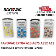 Rayovac Extra Hearing Aid Battery (6pcs per pack) - PR44 (675)/PR48 (13)/PR536 (10)/PR41 (312)
