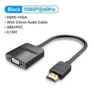 Vention สายแปลง HDMI to VGA Adapter Converter 1080P 60Hz for Laptop computer PS4  Xbox TV Projector 