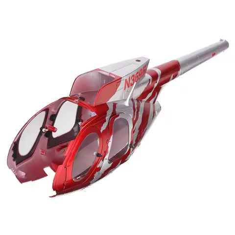 Eachine E220S MD500 RC Helicopter Spare Parts Red Nose Cover Set / Tail Wing Set / Canopy