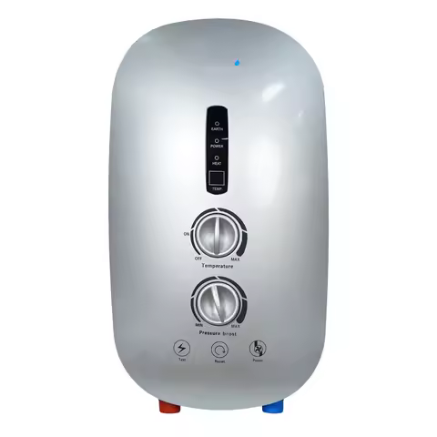220V Wall Mounted ELCB Knob Switch Booster Pump Instant Electric Shower Water Heater Tankless Bath H