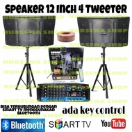 Paket Karaoke Speaker 12 inch TARGA amplifier bisa key control