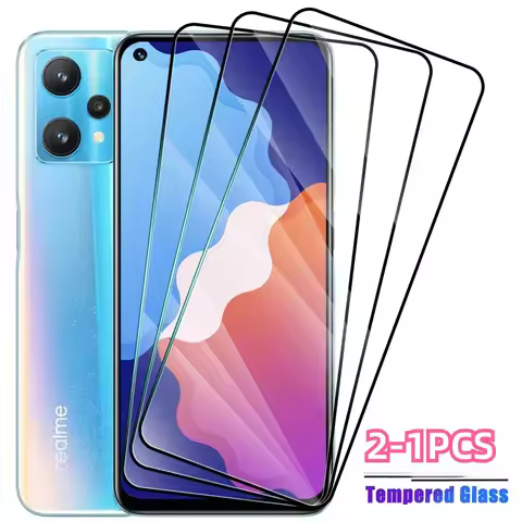 2-1Pcs Tempered Glass for Realme 10 11 12 Plus 4G 9 8 7 6 Pro Screen Protector on Realme 12X 11X 10T