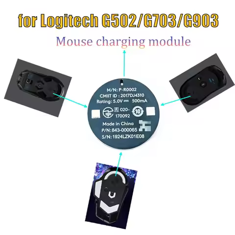 PowerPlay Charging Module Replacement For Logitech G703 G903 GPW GPRO G502 Wireless Mouse Charger Ba
