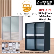 (INSTALLATION) 6FT X 7FT Height Custom Made Sliding Wardrobe/ Melamine Wardrobe /Almari Baju/ Anti J