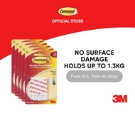 3M™ Command™ Medium Refill Strips, 17021P, No Surface Damage, Holds up to 1.3Kg, 12 pcs/pack, For decoration