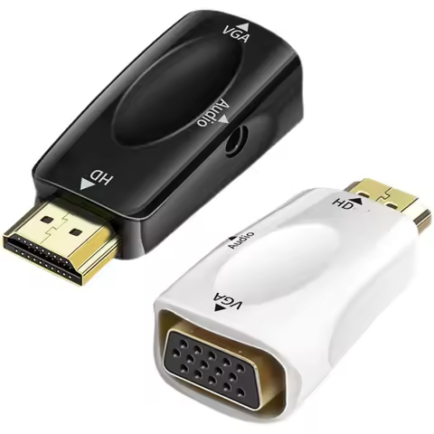 HDMI-compatible to VGA Female Adapter Audio Cable Converter FHD 1080P 720P 480P For PC Laptop TV Box