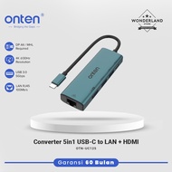 Onten Converter USB-C Hub 5in1 to LAN RJ45 HDMI USB 3.0 USB OTN-UC125