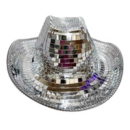 (CSID) {0} Disco Ball Hat Sparkly Glitter Space Cowgirl Hat for Women Men for Party Accessories
