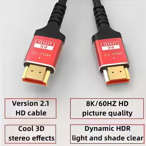 8K Ultra High Speed HDMI Cable 2.1, 48Gbps 1M/1.5M/2M, Support 8K@60Hz 4K@120Hz, eARC and Dolby Visi