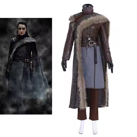 TV Series Cosplay Arya Stark Costume For Women Punk Retro Battle Uniform Suit Halloween Carnival Par