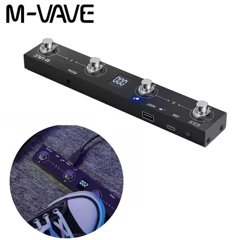 M-VAVE Chocolate Plus Wireless MIDI Controller Keyboard 4 Buttons Foot Switch, USB Interface/ for Al