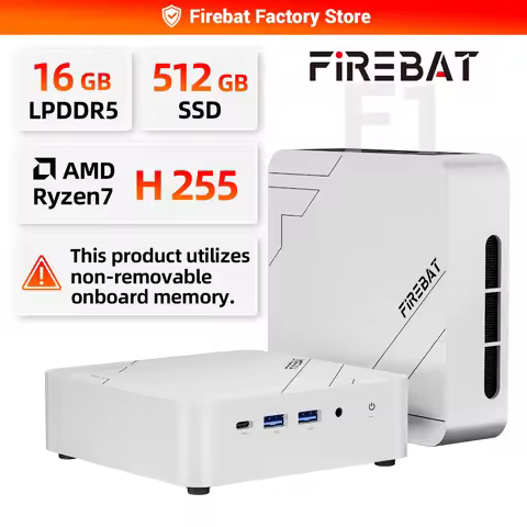FIREBAT F1 MINI PC AMD Ryzen 7 H255 LPDDR5 24GB RAM 1TB SSD WIFI6 BT5.2 Portable Desktop MINI-PC Win