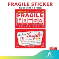 FRAGILE Sticker 9cm x 5.4cm Thank You for Handle with Care