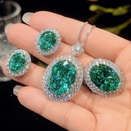 Para Green Starry Sky Cut Zircon Three-Piece Suit Female Simple High-End Atmospheric Fashion Luxury 