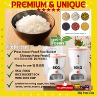 5KG/10KG Rice Bucket Box Insect Proof Food Storage Container with Rice Cup 0263/0264 Rice Storage Bekas Beras