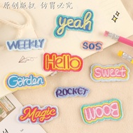 Embroidery Cartoon English Letter Cloth Sticker Self-Adhesive Patch Sticker Embroidery Sticker Cloth