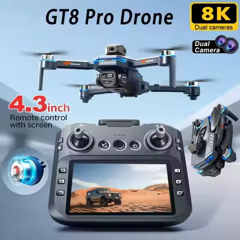 GT8 Drone 6K /8K HD Camera Obstacle Avoidance Aerial Photography Brushless Drone with Screen Foldabl
