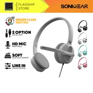 SonicGear XP 1 Stereo Wired Headphone With Microphone | Online Class Meeting Customer Service Headph