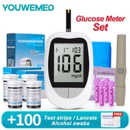 Blood Sugar Tester Kit Original Test Strips &Lancets Glucometer Kit Blood Sugar Test Monitoring Set 