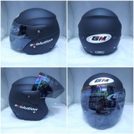 HELM GM EVOLUTION SOLID HITAM DOFF BLACK DOFF KACA PELANGI Helm Half Face