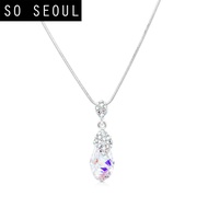 SO SEOUL Ghent Atlantic Aurore Boreale Swarovski® Crystal Pendant Chain Necklace