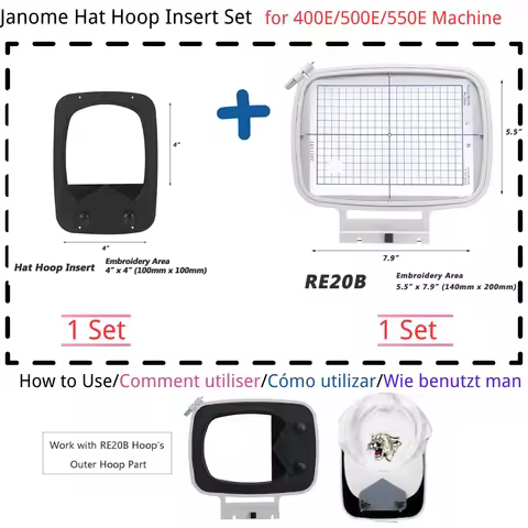 Sewtalent Embroidery Hat Hoop Frame for Janome Memory Craft MC500E MC350E MC9500 Elna 820 830 mc 400