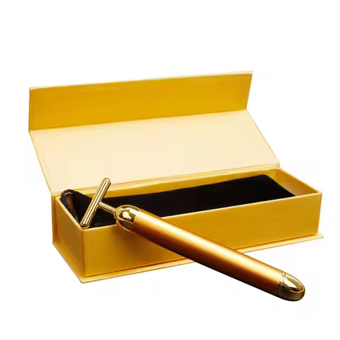1pcs 24k Gold Thin Face Stick Roller Slimming Massage Stick Face Beauty Care Tshaped Vibrating Tool 