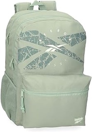 Reebok Joumma Bags Trace Backpack for 15.6 Inch Laptop Double Compartment Adaptable to Trolley, Gree