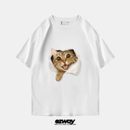 Ezway T-Shirt Oversize Peek Cat | Unisex Kids Crop Oversize T-Shirt