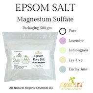 Herbal Sense Epsom Salt Magnesium Sulfate Relieve Aches and Pains Lavender Lemongrass Eucalyptus Tea Tree Scent
