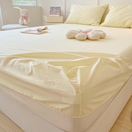 Summer Solid Cream White Fitted Sheet Pillowcase Single / Super Single/Queen / King/super King Size 