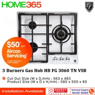 EF 3 Burners Built-In Hob HB FG 3060 TN VSB