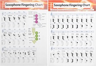 Saxophone Fingering Chart, Basic Fingering Chart For Alto Saxophone, Coated Paper Beginners Poster B
