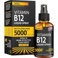 Vitamin B12 Sublingual - Vegan B12 Vitamin Spray - Methylcobalamin Vitamin B12 Liquid Boosts Energy 