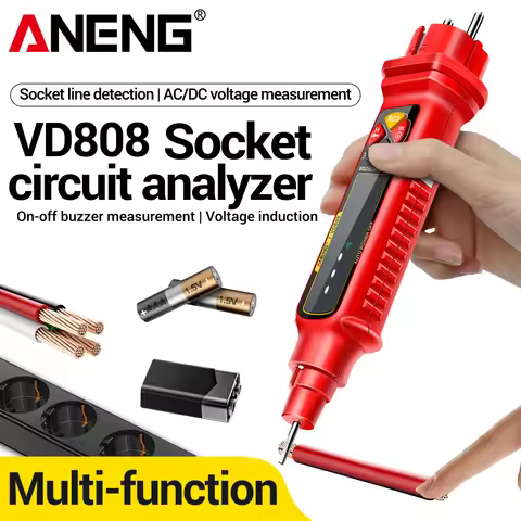 ANENG VD808 Socket Polarity Detector 2-440V AC Voltage Detection Zero Live Wire Leakage Tripping Tes