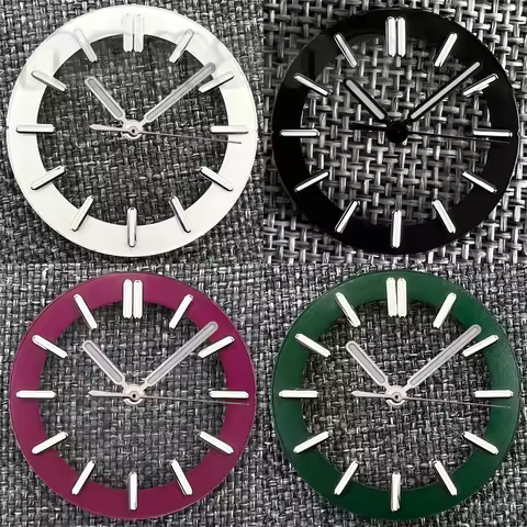 NH70 31.5mm 29mm transparent watch dial for NH70 NH71 NH72 movement green luminous literal for NH35 