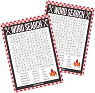 Baby-Q Barbecue Baby Shower - BBQ Gender Reveal Party Game - Word Search Game - 20 Player Cards
