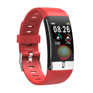 E66體溫智慧手環心電心率血壓血氧防水 測溫計 （紅色）