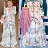 SHELLASAUKIA GAMIS DRESS KATUN SET HIJAB ORI BY SHELLASAUKIA